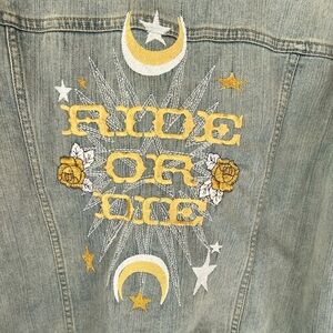 Custom embroidered denim jacket